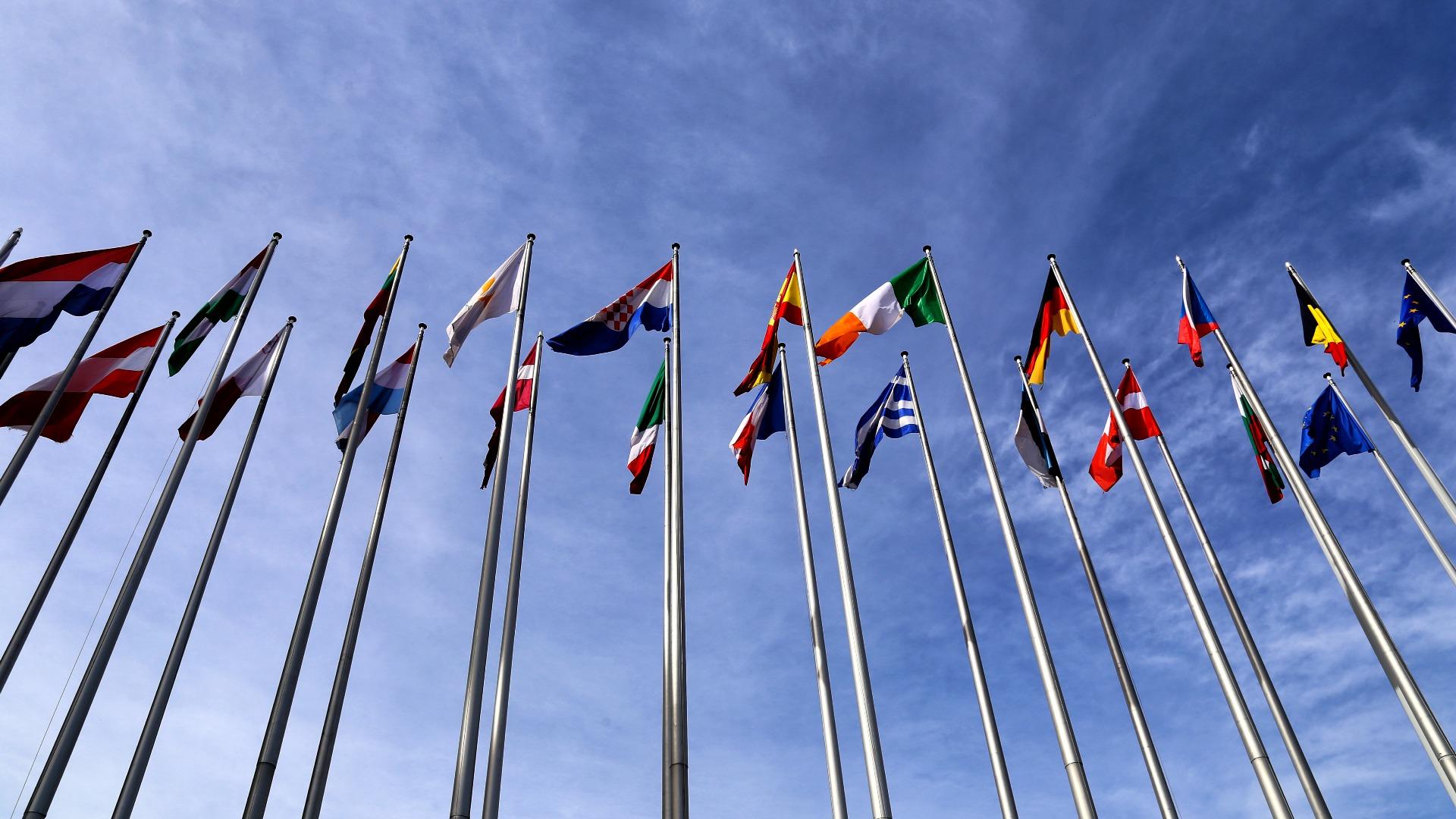 European Flags in Brussels